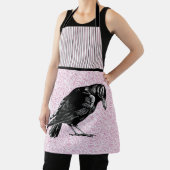 Tablier Halloween corneille ou corbeau rose et noir (Insitu)