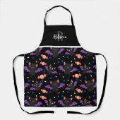 Tablier Halloween Cute Bats Répéter le monogramme Motif (Recto)