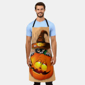 Tablier Halloween Cute Kitty Witch et ami Citrouille (Porté)