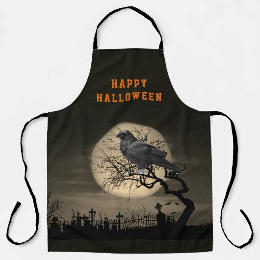 Tablier Halloween Dark Raven Gothique (Recto)