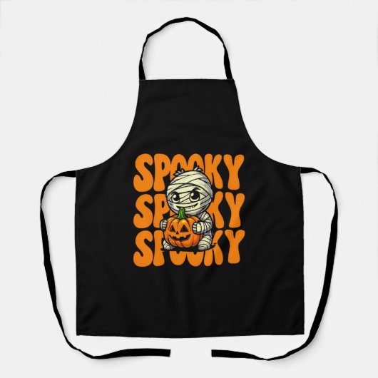 Tablier Halloween éffrayant Mummy Hugging Citrouille (Recto)