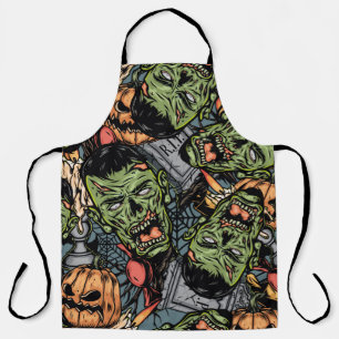 Tablier Halloween éléments colorés sans couture motif avec