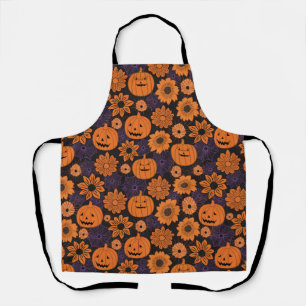 Tablier Halloween floral