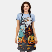 Tablier Halloween Golden Autumn Aprons, Citrouilles Feuill (Porté)