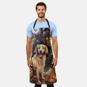 Tablier Halloween Golden Retriever avec la peur Citrouille (Porté)