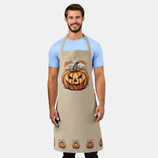 Tablier Halloween : grosse citrouille - (Porté)