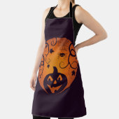 Tablier Halloween Jack-o'-lantern citrouille visage et ara (Insitu)