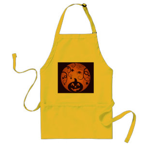 Tablier Halloween Jack-o'-lantern citrouille visage et ara