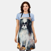 Tablier Halloween japonais chinois avec la peur Citrouille (Porté)