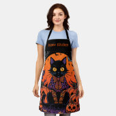 Tablier Halloween,Le rôdeur du champ de citrouilles,Chat n (Porté)