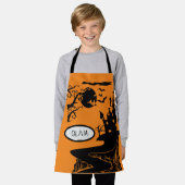 Tablier Halloween Maison hantée Enfants personnalisés (Porté)