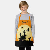 Tablier Halloween Moonlight Maison Hantée Pour Enfants (Porté)