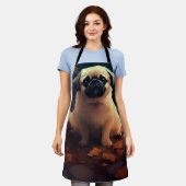 Tablier Halloween Pekingese Avec Peur Citrouille (Porté)