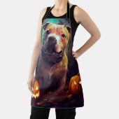 Tablier Halloween Pitbull avec la peur Citrouille (Insitu)