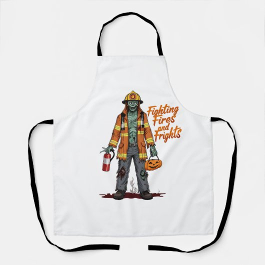 Tablier Halloween pompier combattre les incendies et les p (Recto)