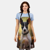 Tablier Halloween Rat Terrier Avec La Peur Citrouille (Porté)