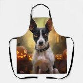 Tablier Halloween Rat Terrier Avec La Peur Citrouille (Recto)