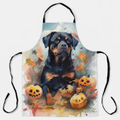 Tablier Halloween Rottweiler avec la peur Citrouille (Recto)