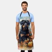 Tablier Halloween Rottweiler avec la peur Citrouille (Porté)