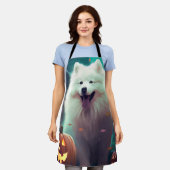 Tablier Halloween Samoyé Avec Peur Citrouille (Porté)