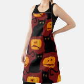 Tablier Halloween seamless pattern with pumpkins and black (Insitu)