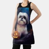 Tablier Halloween Shih Tzu Avec La Peur Citrouille (Insitu)