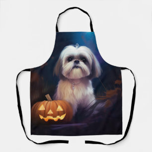 Tablier Halloween Shih Tzu Avec La Peur Citrouille
