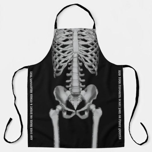 Tablier Halloween Skeleton Bones Éffrayant Funny X ray (Recto)