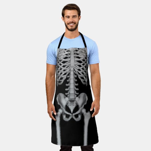 Tablier Halloween Skeleton Bones Éffrayant Funny X ray (Porté)