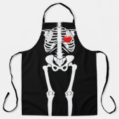 Tablier Halloween Skeleton Bones Heart All Over Imprimer (Recto)