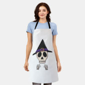 Tablier Halloween Skeleton design, Halloween Éffrayant (Porté)