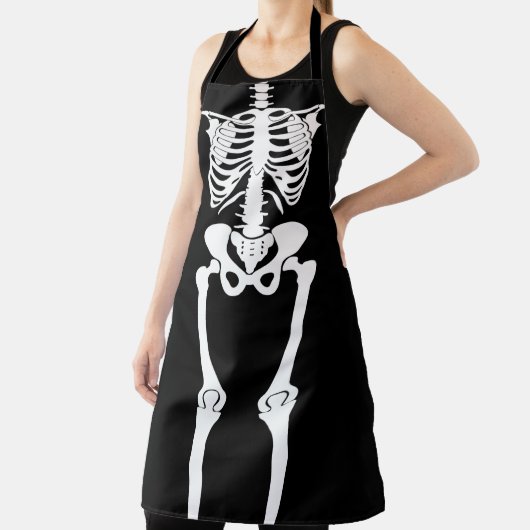 Tablier Halloween Skeleton, les os humains en boucle (Insitu)
