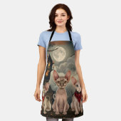 Tablier Halloween sphynx chats Éffrayant (Porté)