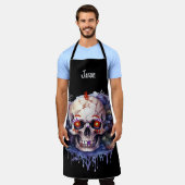 Tablier Halloween squelette (Porté)