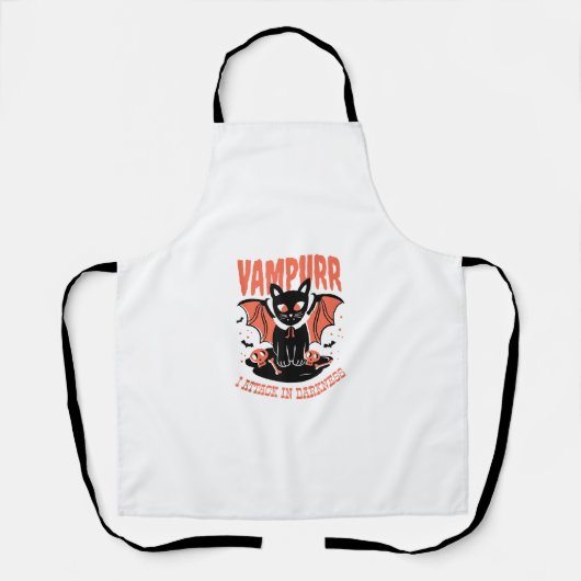 Tablier Halloween Vampire - Attaques de chat Vampire à la (Recto)