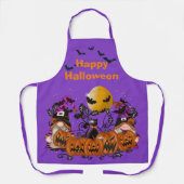 Tablier Halloween violet à la mode Joyeux Gnome (Recto)