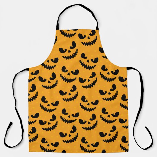 Tablier Halloween : visages effrayants, style vintage. (Recto)