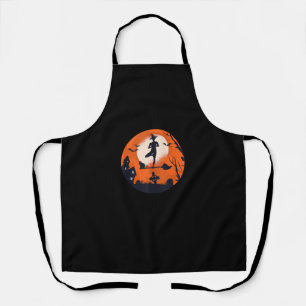 Tablier Halloween Yoga sorcière chatte garçon fille hommes
