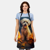 Tablier Halloween Yorkipoo Avec La Peur Citrouille (Porté)