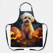 Tablier Halloween Yorkipoo Avec La Peur Citrouille (Recto)