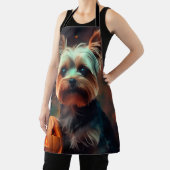 Tablier Halloween Yorkshire Terrier Avec La Peur Citrouill (Insitu)