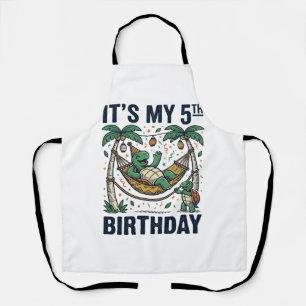 Tablier Hamac Tortue 5ème Anniversaire Gravure Vintage Des