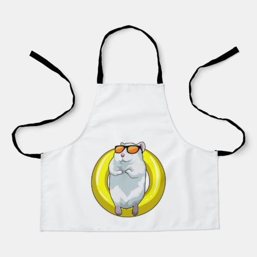Tablier Hamster à la natation avec anneau de natation (Recto)