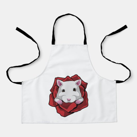 Tablier Hamster avec Rose (Recto)