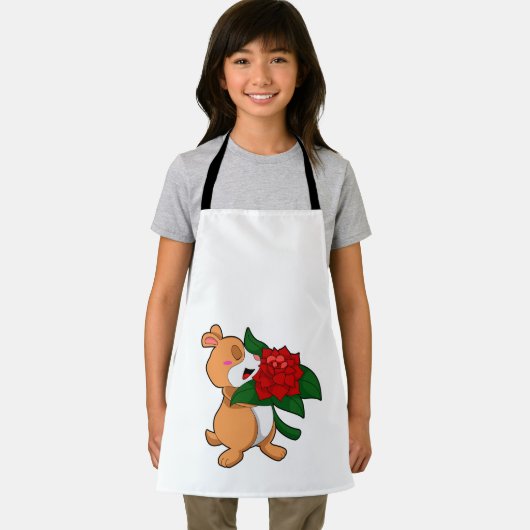 Tablier Hamster avec Rose à fleurs (Insitu)