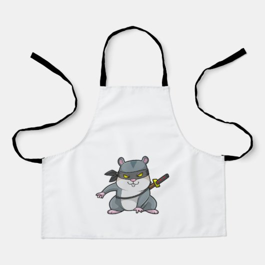 Tablier Hamster comme Ninja dans les arts martiaux avec ép (Recto)