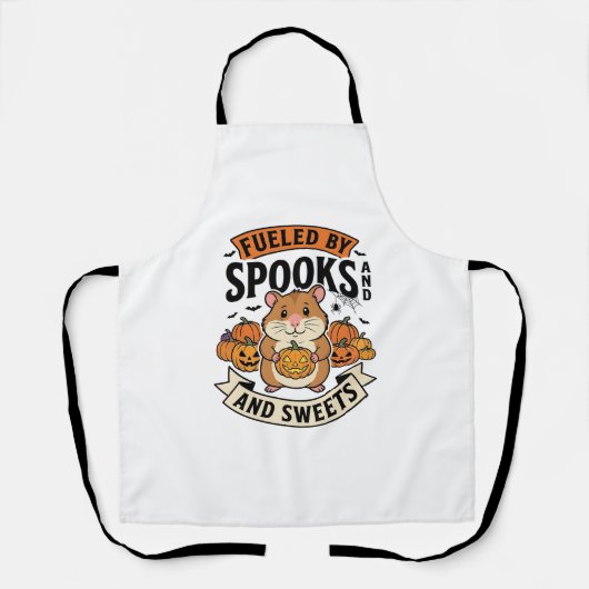 Tablier Hamster d'Halloween alimenté par les fantômes Drôl (Recto)