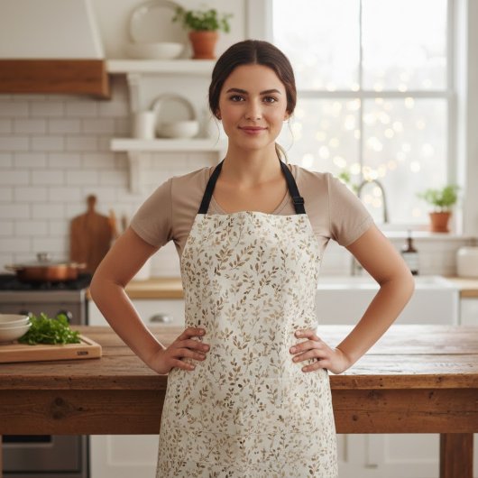 Tablier Hand Drawn Boho Leaf Pattern