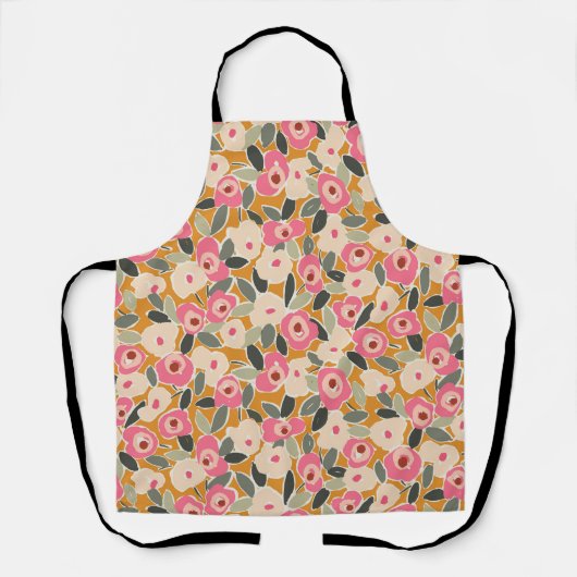 Tablier Hand-Drawn Bold Inky Floral Pattern- Sunlit Meadow (Recto)