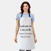 Tablier Handsome et peut cuisiner ajouter nom maître chef (Porté)